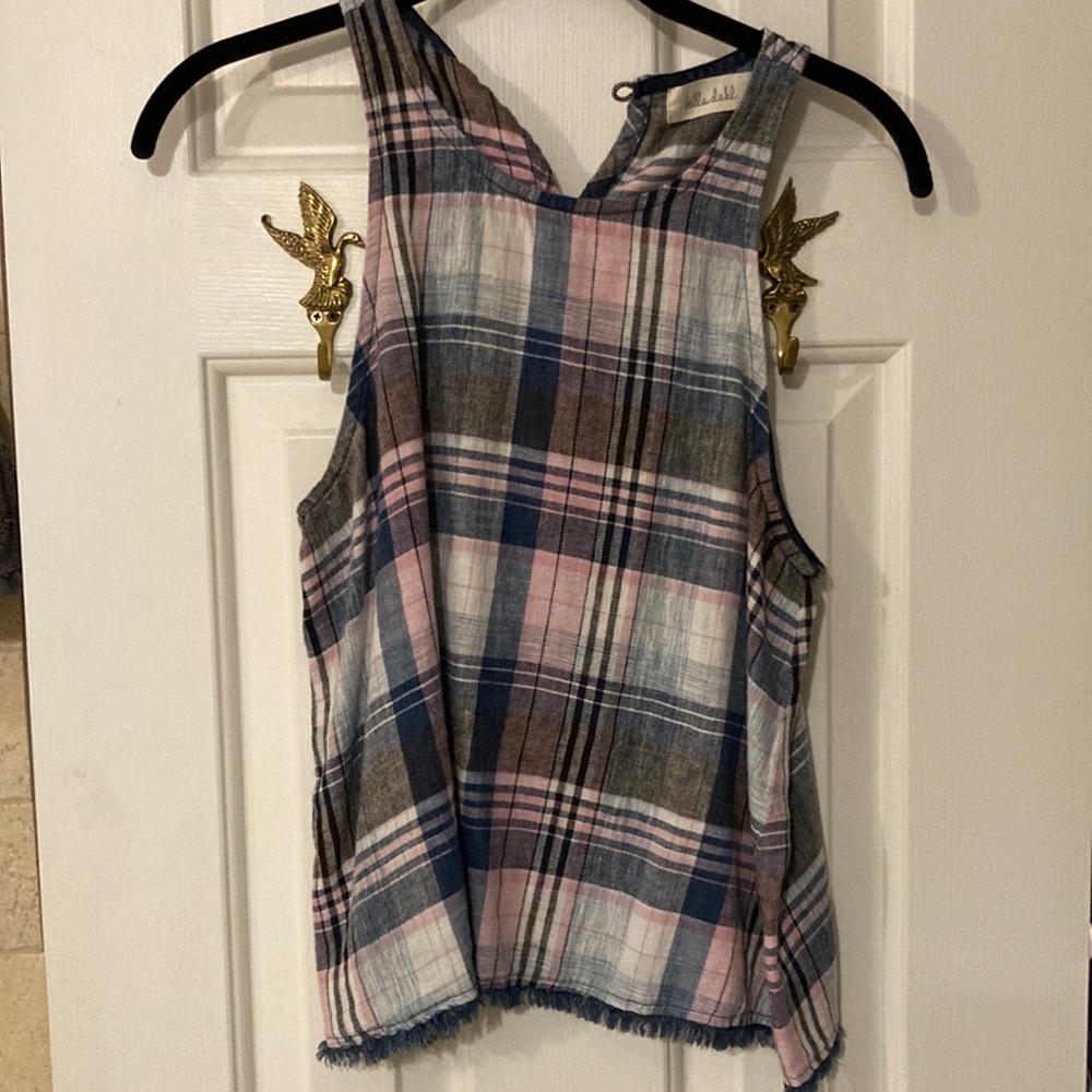 Bella Dahl Plaid Flowy Tank